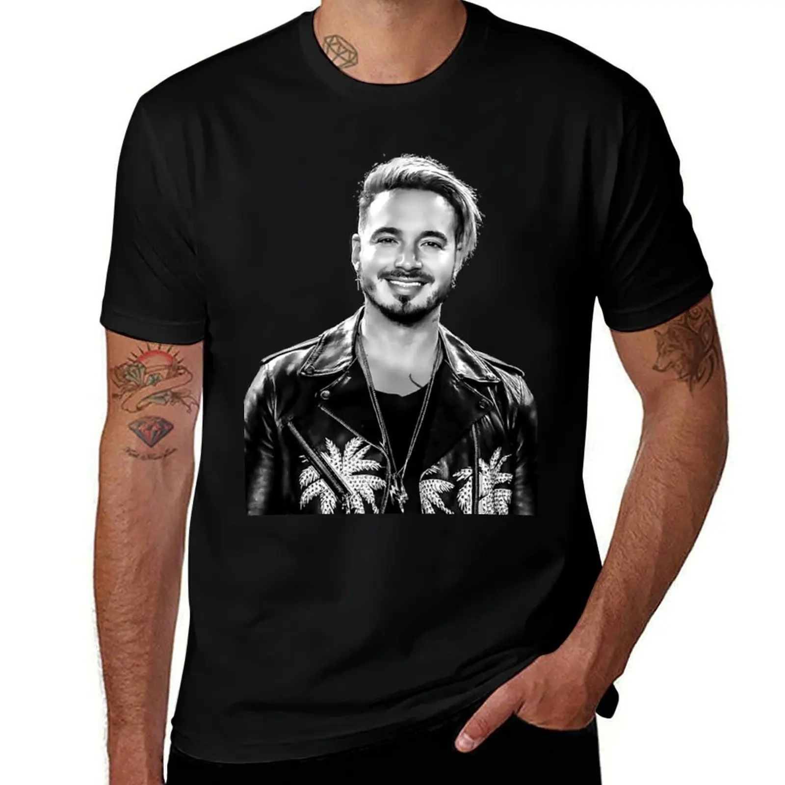 J Balvin bw T-Shirt man t shirt graphic T-Shirt