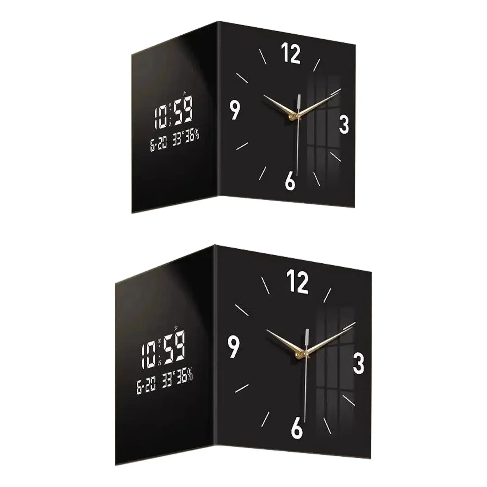 Köşe Saat Okunması Kolay Pratik Çok Amaçlı Dekoratif Modern Çift Taraflı Duvar Saati Ofis Çiftlik Evi Yatak Odası Mutfak için