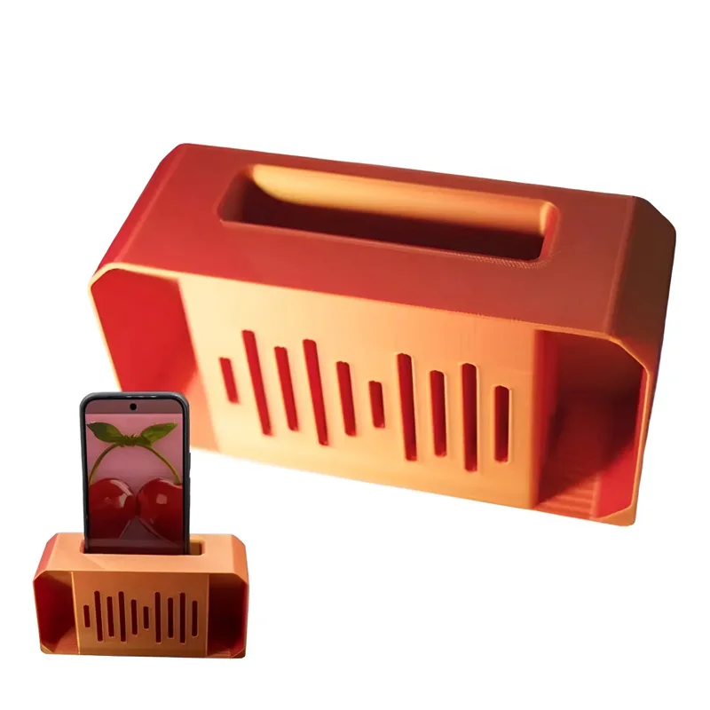 مضخم الهاتف الخليوي السلبي المطبوع ثلاثي الأبعاد - حامل مكبر صوت مستطيل بسيط - لا يتطلب طاقة #1