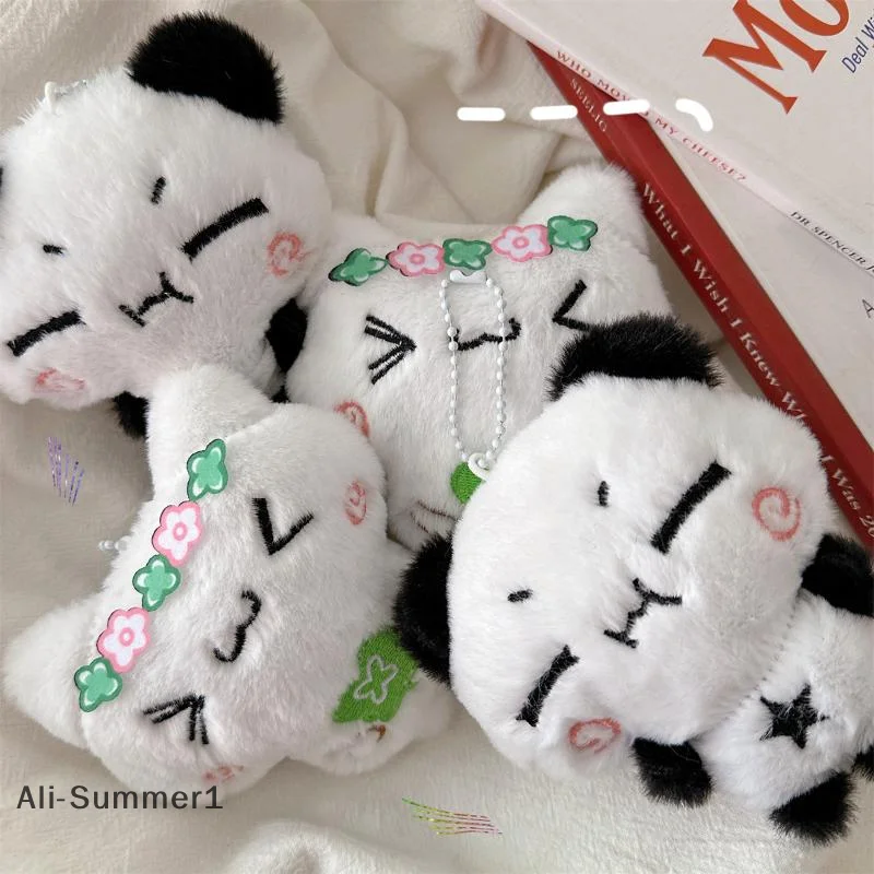 【E】Cartoon Animal Rabbit Panda Plush Pendant Keychain Kawaii Fashion Key Ring For Women Girls Cute Backpack Pendant Accessories