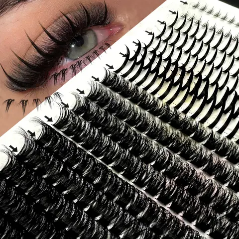 New Spikes Lash Clusters Volume Eyelash 3 Styles Lash Extensions Wispy Fairy Lash Clusters - Bottom+Spikes+Volume Lash Clusters