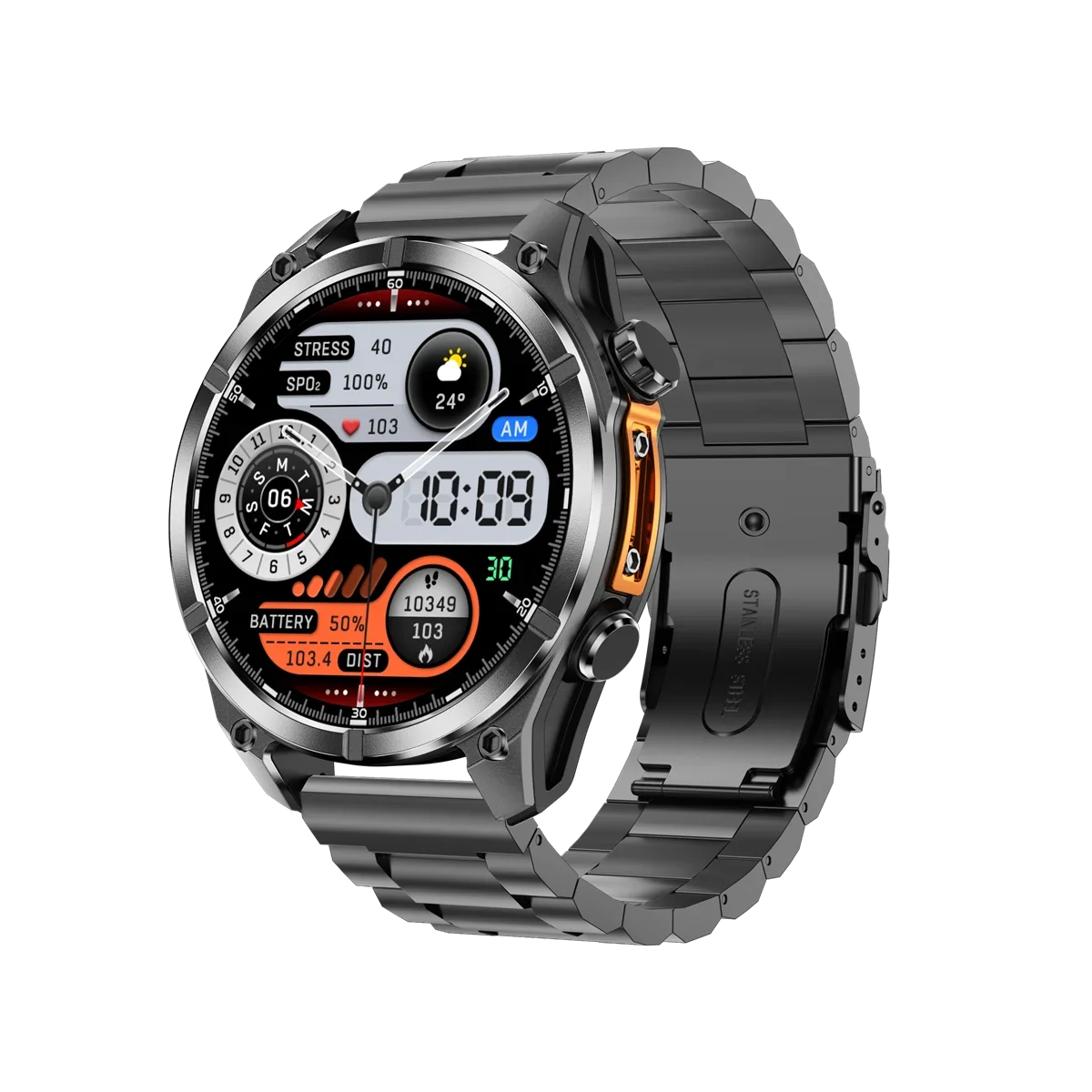 Smart Watch 3ATM Waterproof Men Bluetooth Smartwatch Call Health Monitor Watches LED Flashlight AI GPT Outdoor Sport Watch