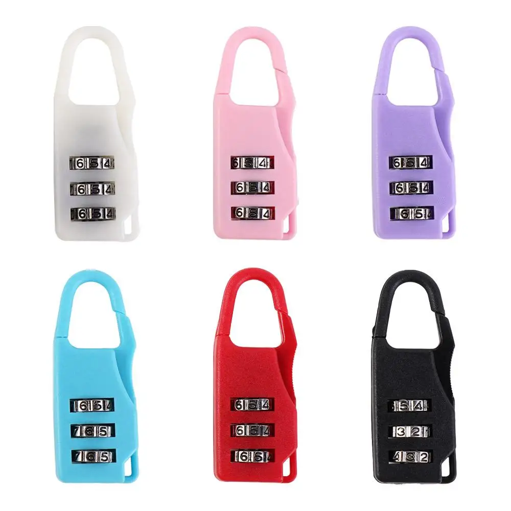 Digit Suitcase Combination Lock Anti-theft 3 Dial Digit Mini Combination Padlock Luggage Travel Lock Plastic