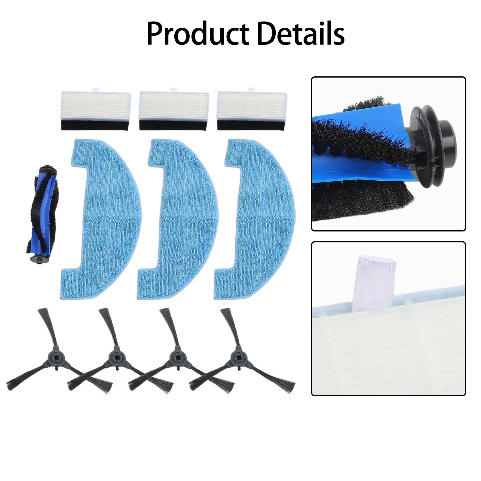 

3-в-1 сменные детали Loorow AT800, роликовая щетка для глубокой очистки, эффективный фильтр для удаления грязи для качества воздуха, как показано на рисунке