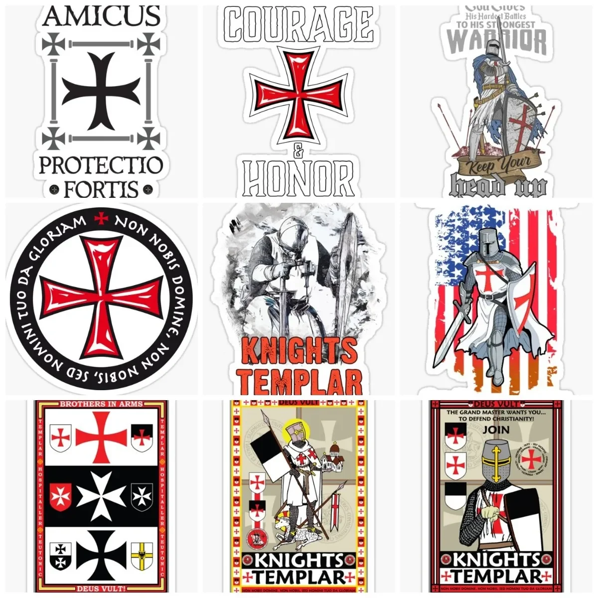 

Crusades Knights Templar Sticker Window Moto Accessories Door Bumper Car Wall Truck Glass Bicycle Room Helmet Decal Customizable