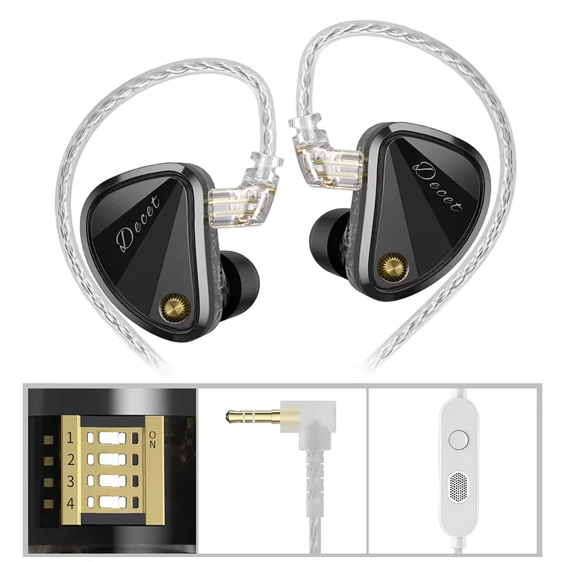 Pre-order KZ Decet 10 Driver Array Independent Bass Driver In-Ear Monitor Earphone with Comfort-Fit&Easy-Swap Cables