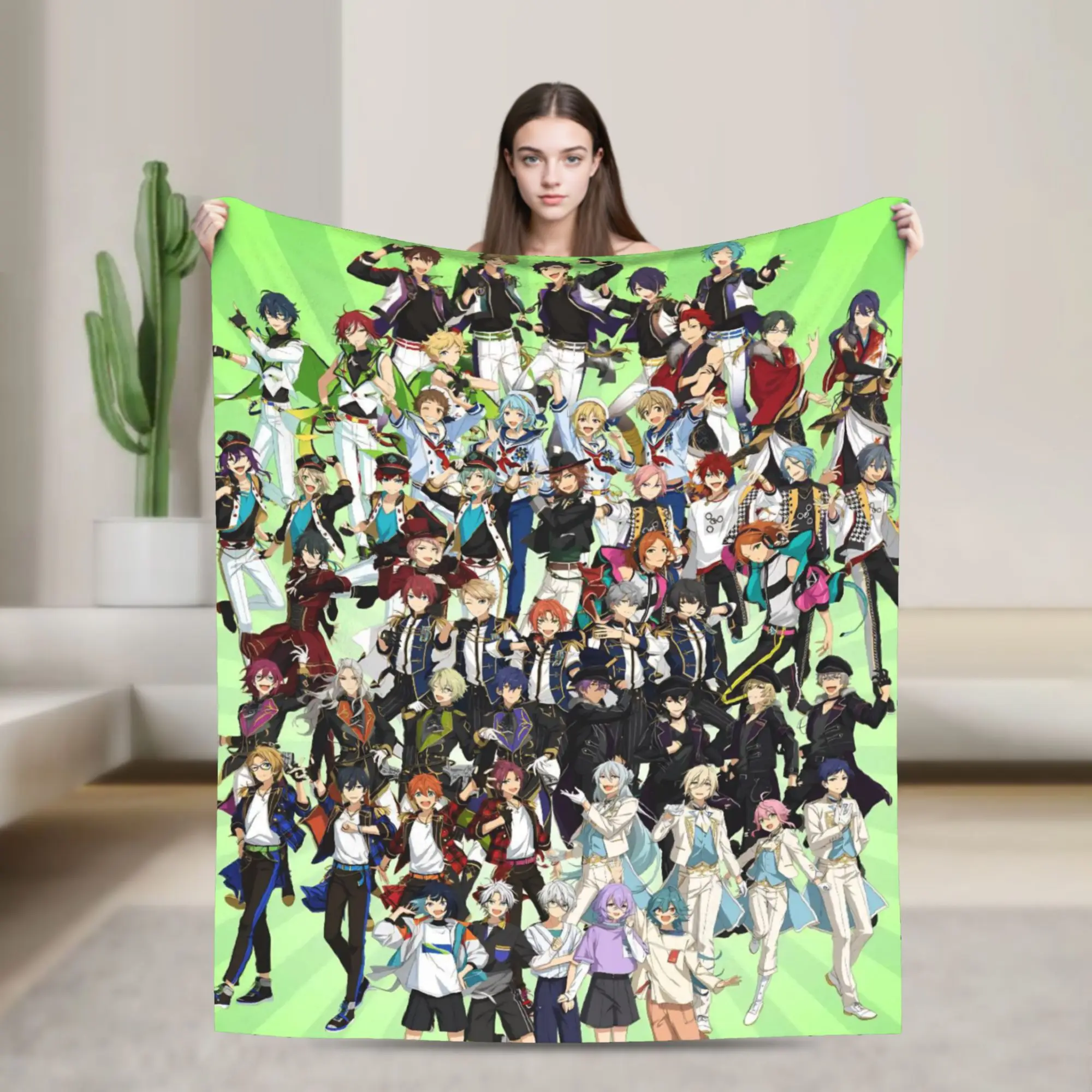 E-Ensemble-Stars Throw Blanket for Couch  Soft Fuzzy Plush Blanket 50x60 Inches Multi-size Bedspread for All Seasons