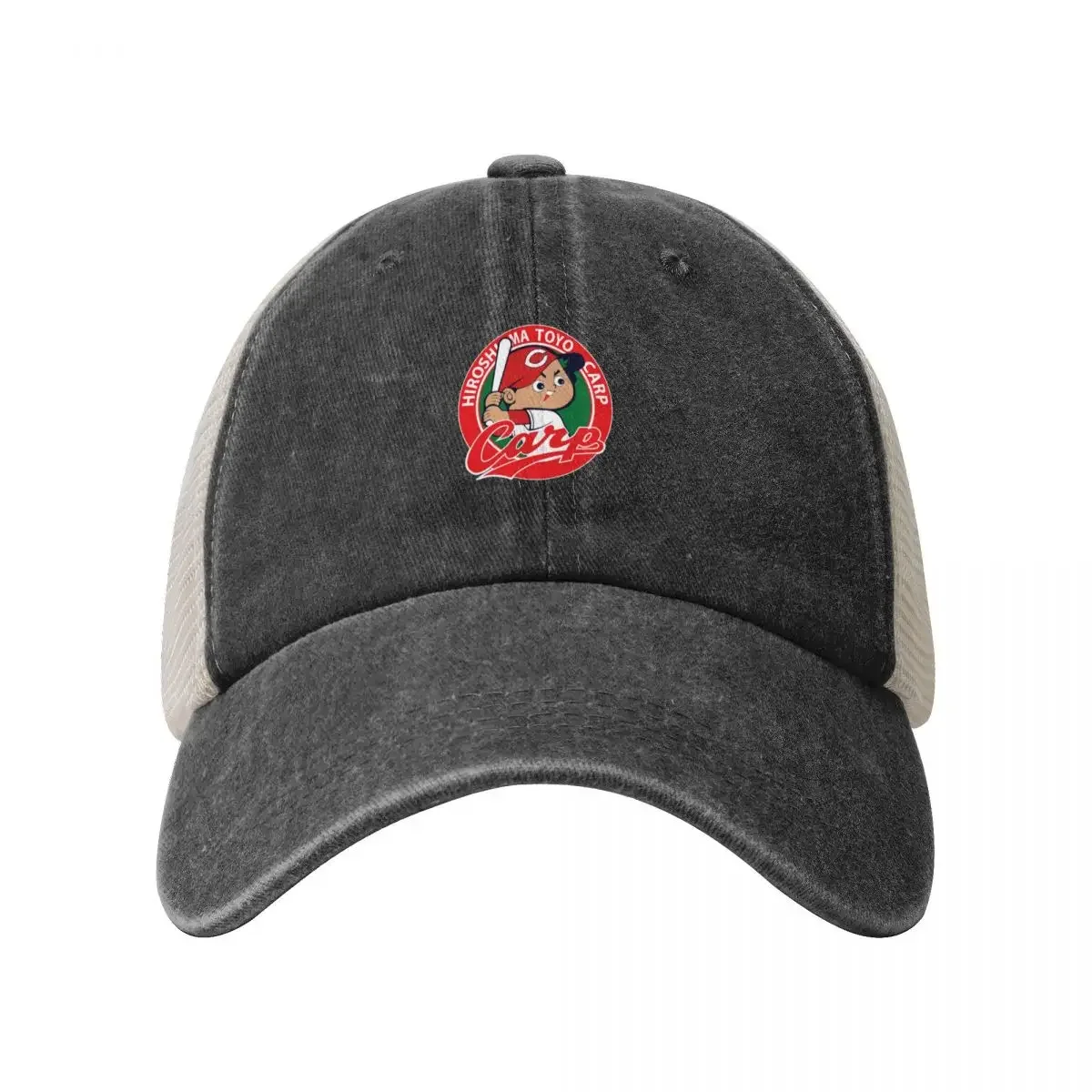 Hiroshima Toyo Carp logo Cowboy Mesh Baseball Cap dad hat tea Hat Anime Hat Women's Golf Wear Men's