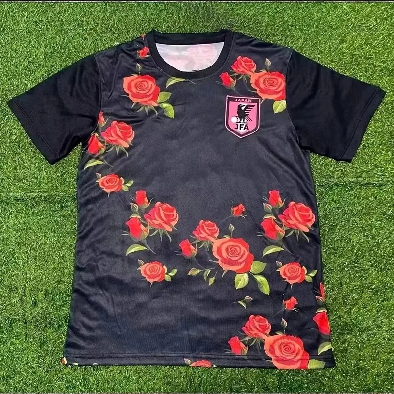 

Summer New Japan National Team Football Jersey Men's T-shirt Anime Printed Short Sleeve Tees Quick Drying Sports Kids/Adult Tops