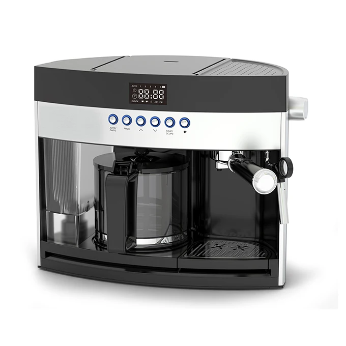 Smart Automatic Led Display Professional Cappuccino Espresso and Drip Coffee Machine With Milk Steamer