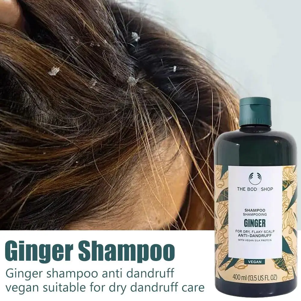 

400ml Natural Ginger Shampoo For Shiny Dandruff Care Gently Removes Flakes Soothes Dry Itchy Scalp Vegan Formula Sensitive Scalp