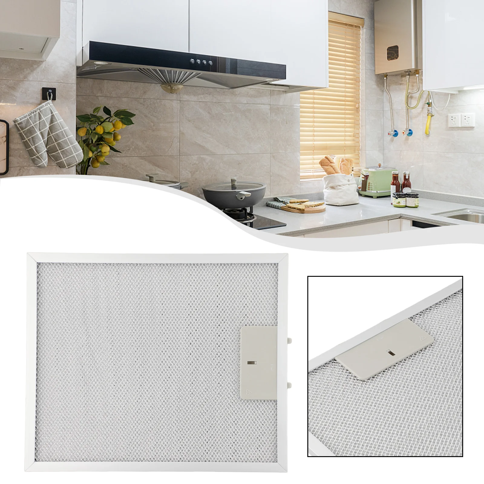 Aço inoxidável Fogão Hood Filtros, Metal Mesh Extrator, Ventiladores De Exaustor, Casa Cozinha Ventilador, Prata, 300x254x9mm