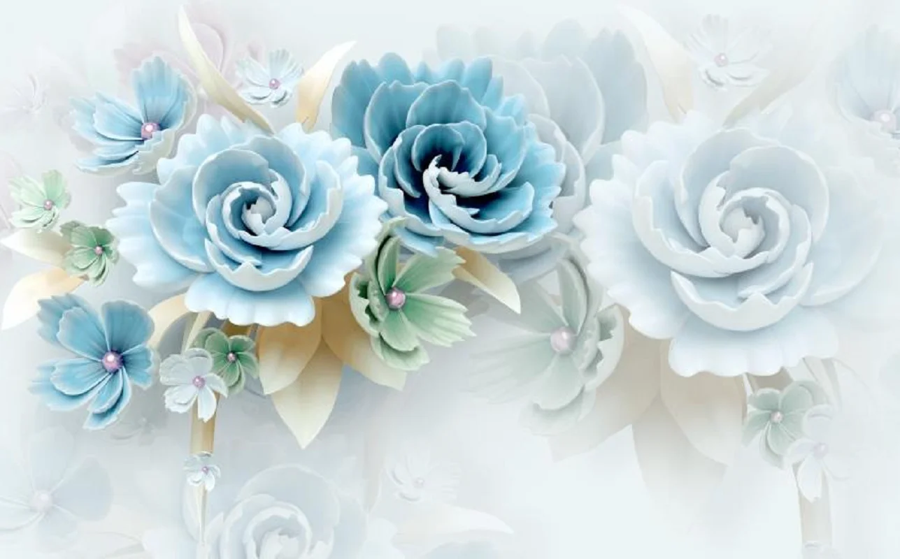 Customized 3D Stereo Mural Wallpaper Modern Simple Flower Background Wall