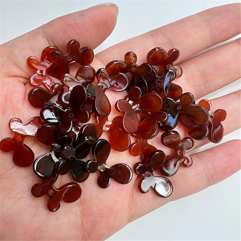 10Pcs New Creative 21MM Acetic Acid animal Butterfly Beads Spacer Acrylic Resin Connectors Diy Hair Jewelry Making Accessories
