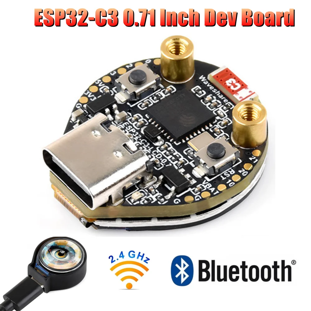 

ESP32-C3 0.71 Inch Round Display Development Board SPI Interface 160x160 IPS Screen WiFi Bluetooth LCD IoT Development Board