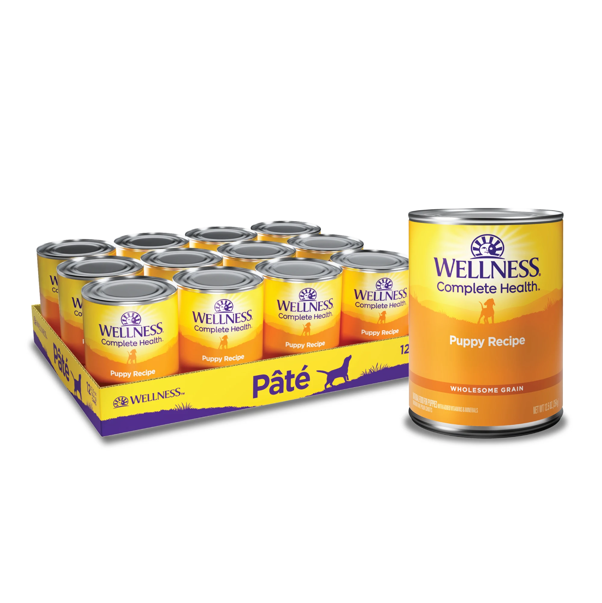 Complete Health Pate Puppy Canned Wet Dog Food, Wholesome Grains, Natural, Chicken and Salmon Recipe, 12.5 oz, Pack of 12 Cans