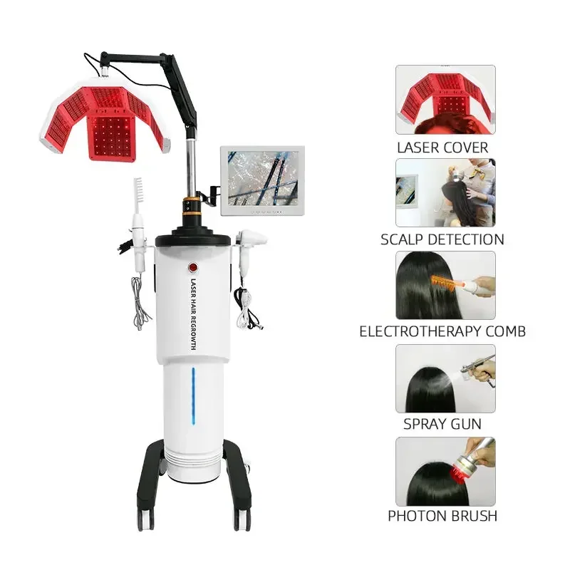 CEMultifunctional 5 w 1 maszyna do portu włosów analizator głębokiego 650mm maszyna światła laserowego kobiety maszyna do phytoterapii na porost włosów