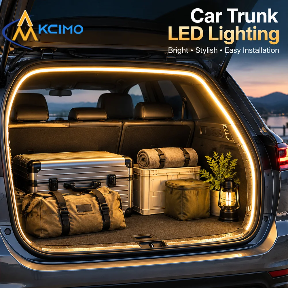 Car Trunk LED Lighting 2M/4M Trunk Tailgate Light Strip Bright Stylish Easy Installation Multi Color Optional Auto Decor Lamp