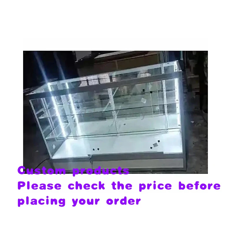 custom.High Quality Tempered Glass Showcase Retail Smoke Display Counter with Full Adjustable Shelves Cabinet