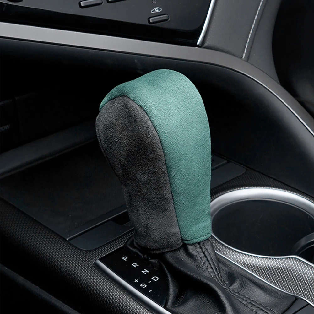 Car Shift Handle Suede Cover Non-Slip Wear-resistant Shift Knob Decor Protective Cover Universal Car Interior Accessories