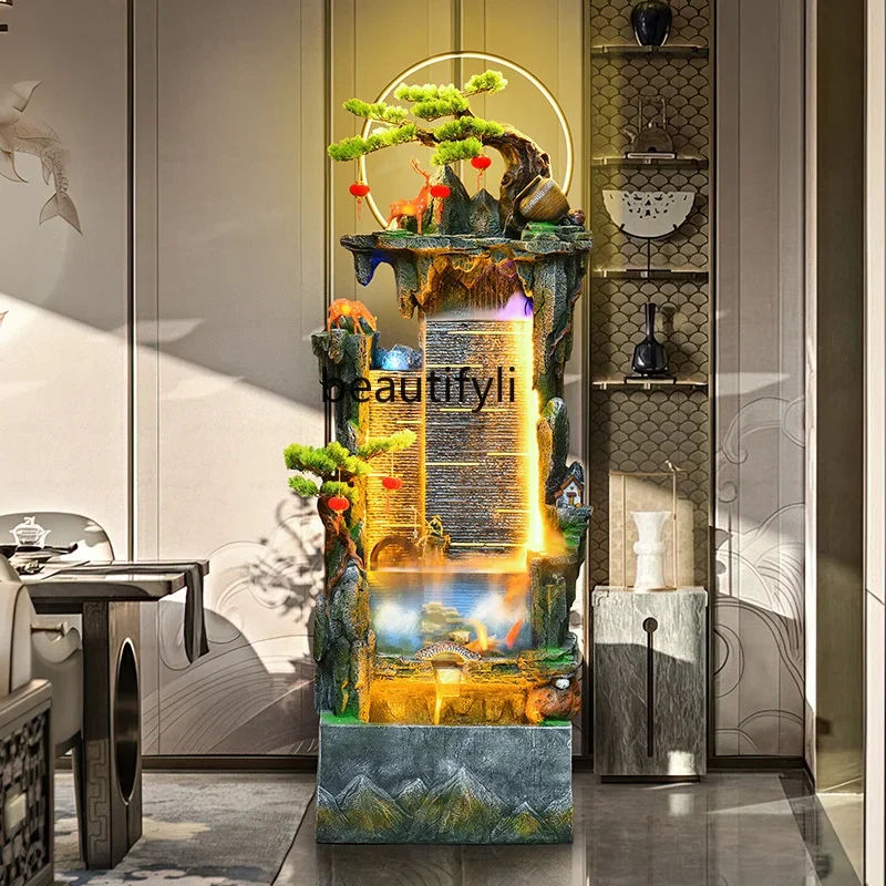 

Chinese-Style Rockery Water Fish Tank Living Room Decoration Home Floor-Standing Decorations Hallway Lucky Decoration