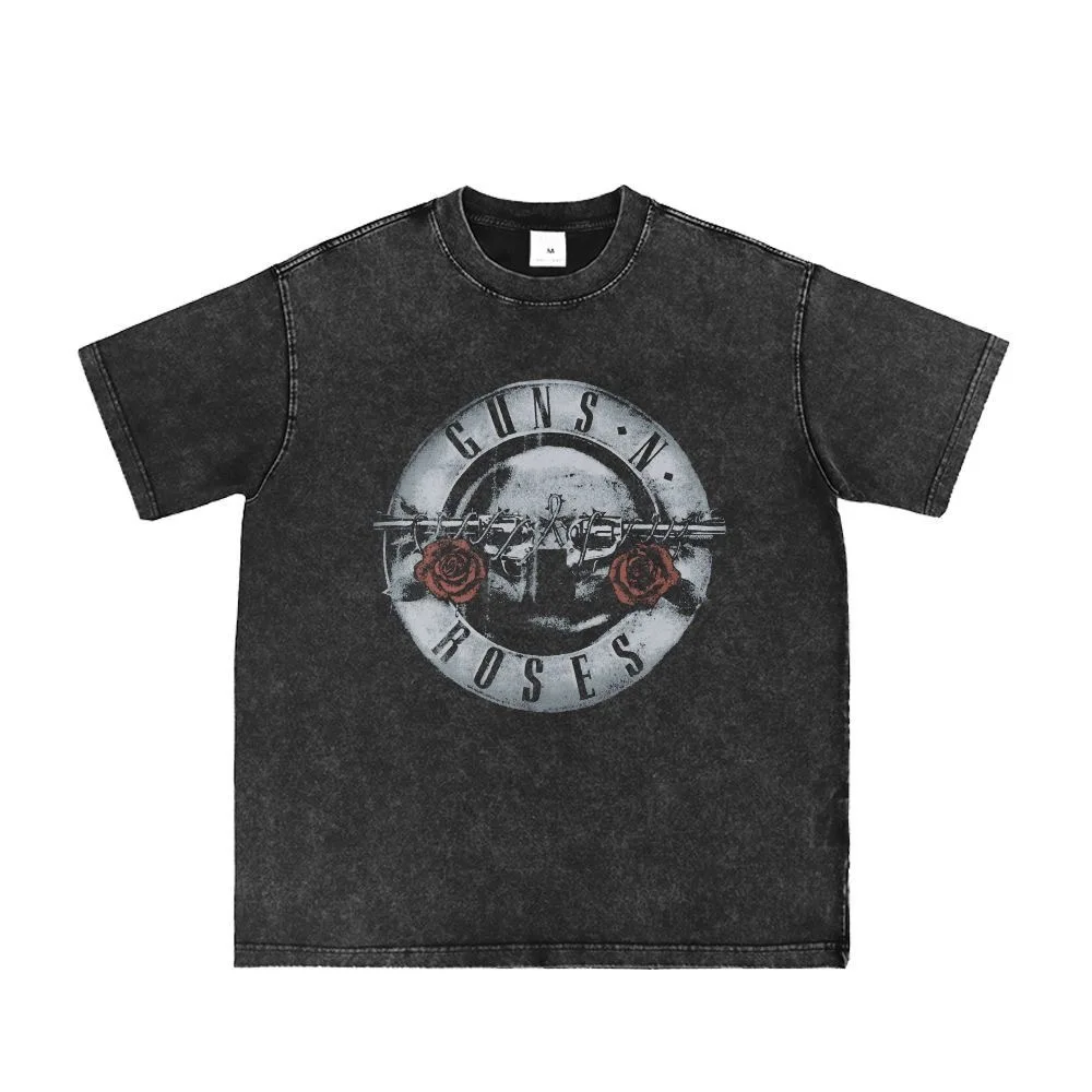 2026 New Loose Fit Vintage Washed T Shirt Unisex Big Back Abstract Graphic Daily Street Short Sleeve Shirts