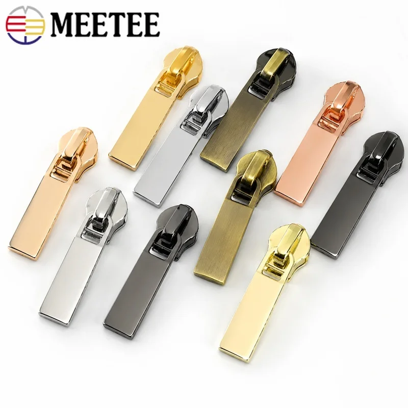 10/20Pcs 3#5# Zinc Alloy Zipper Sliders Smooth Pull Heads for Nylon Coil Jackets Pockets Down Coats Bags Garment Repair Hardware