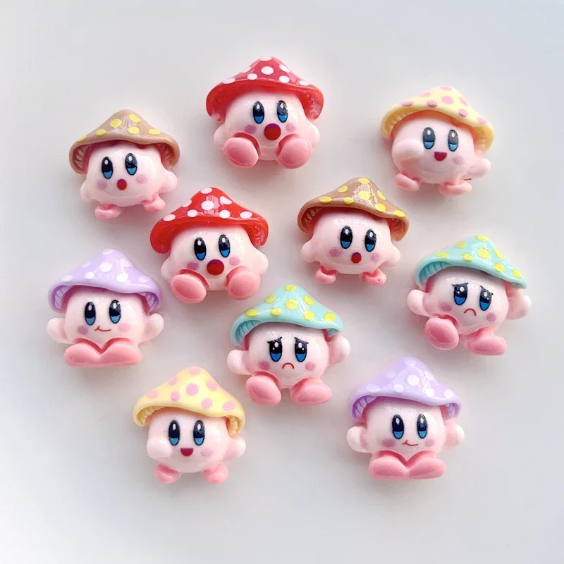 Kawaii Mushroom Resina Plana Voltar Pingente, Brincos Scrapbook, Colar Chaveiro, Fazer Jóias, Produção, 10 Pcs por Saco