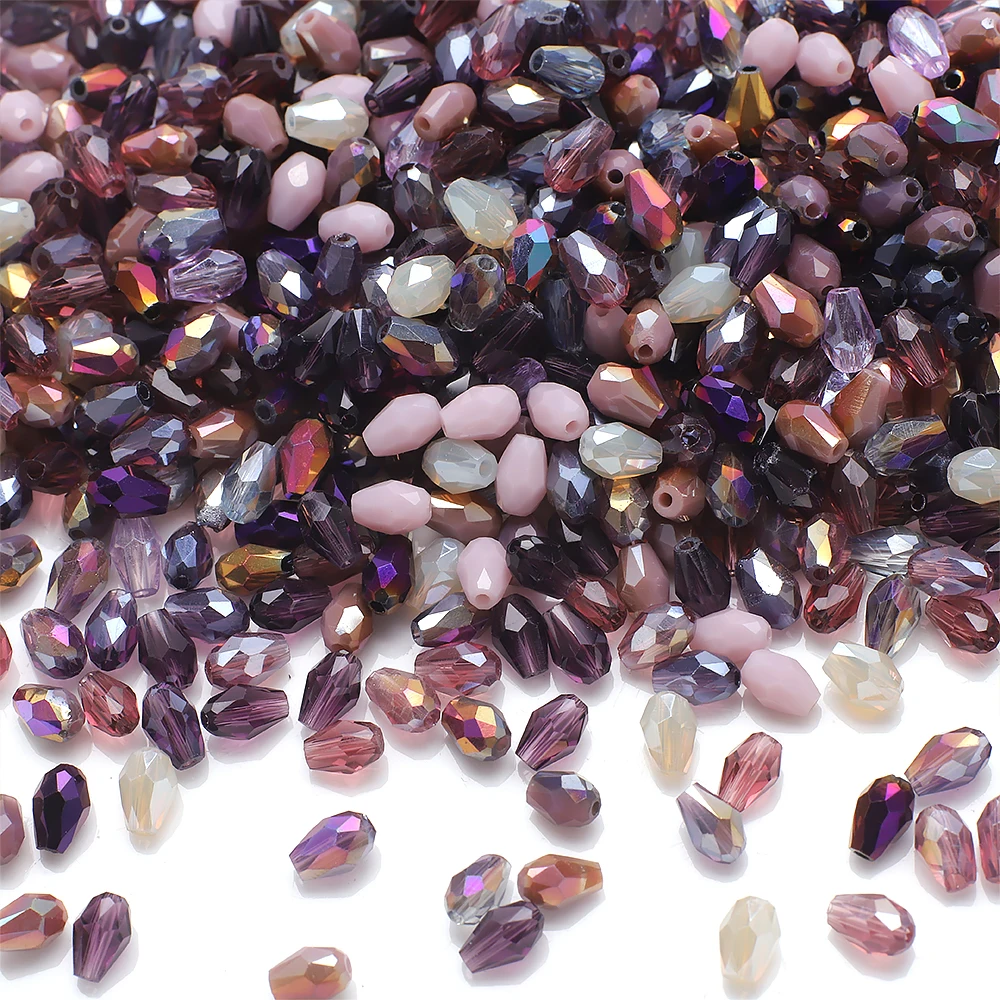 3X5mm 4X6mm Crystal Drop Pendant Crafts Mixed Teardrop Glass Loose Beads For DIY Jewelry Making Accessories Wholesale