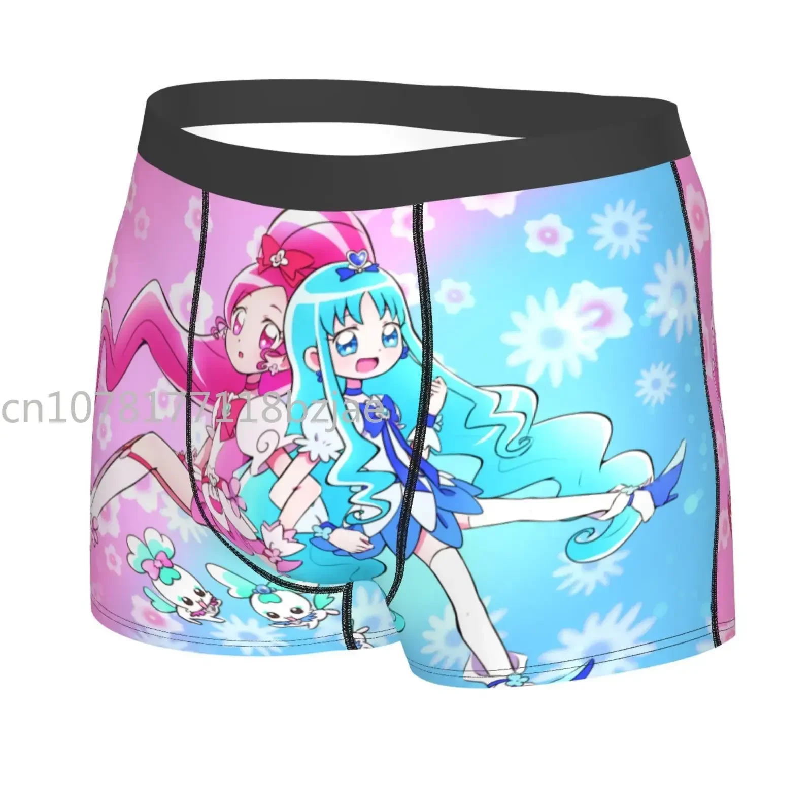 Magic Precure Anime Girl Heartcatch Boxershorts Men Male Underpants Double Sides Printed Soft Breathable Underwear Panties Men