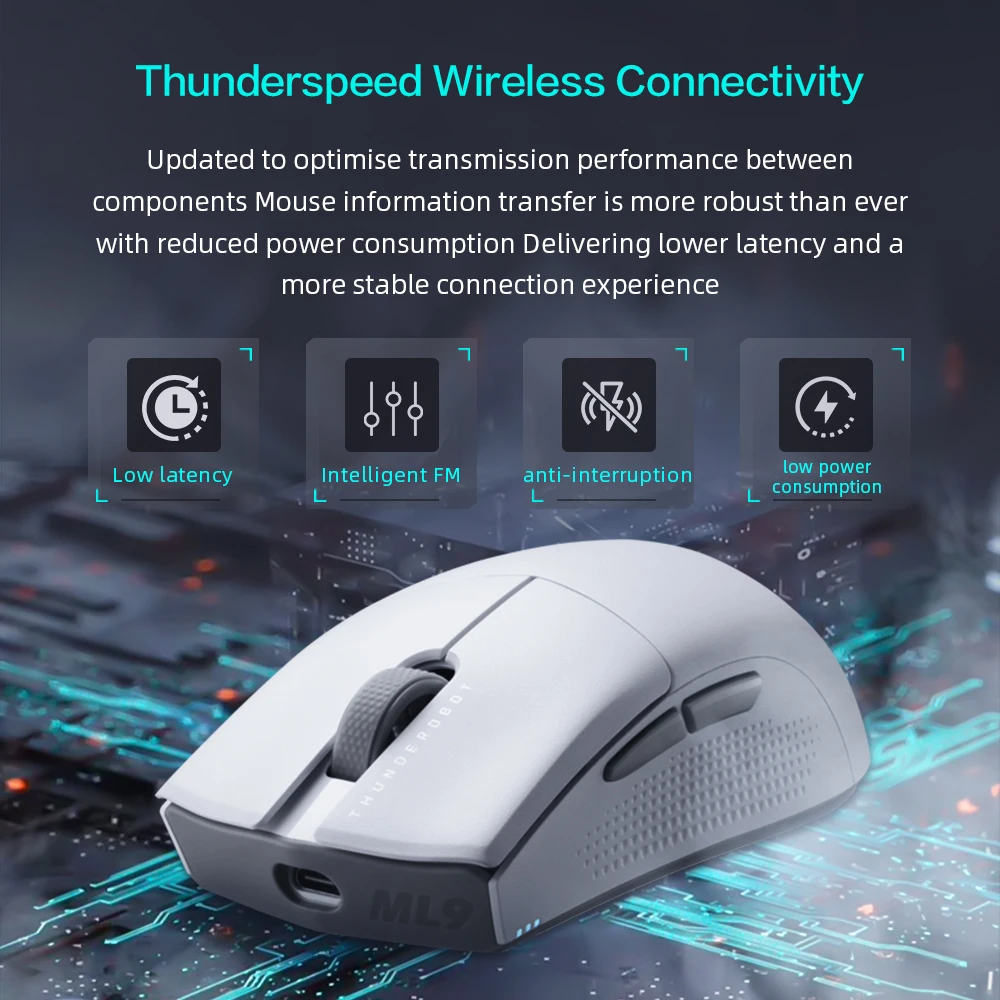 Imagem -02 - Thunderobot-lightpeso Gaming Mouse Tri-mode sem Fio Bluetooth Ratos de Computador para pc Gamer Ml903 se 26000 Dpi Paw3395