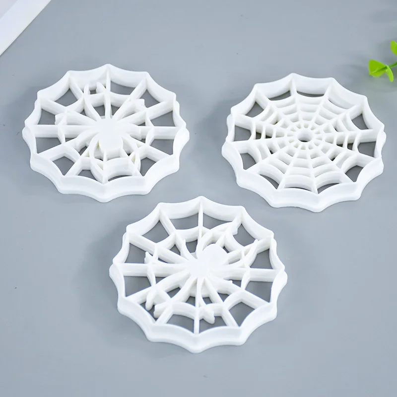 Halloween Spider Web Shape Cookie Cutters Mold Biscuit Stamp Chocolate Mold Fondant Cake Decorating Tools