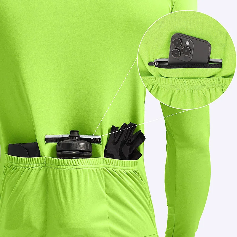 جودة عالية السعر المنخفض الدراجات جيرسي مايوه ciclismo hombre طويلة الأكمام التجفيف السريع تنفس الدراجات ملابس رياضية مايوه #3