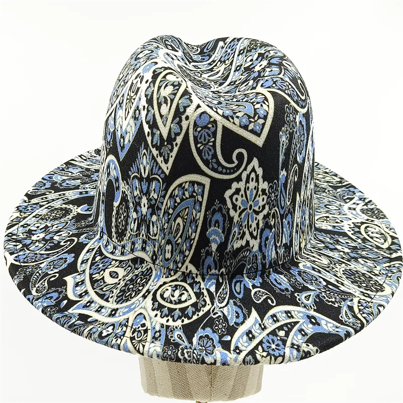 Fedora New Tie Dye Graffiti Latest Two Color Fashion Spring Unisex Jazz Hat Fedora Double Sided Spring and Autumn  кепкамужскня