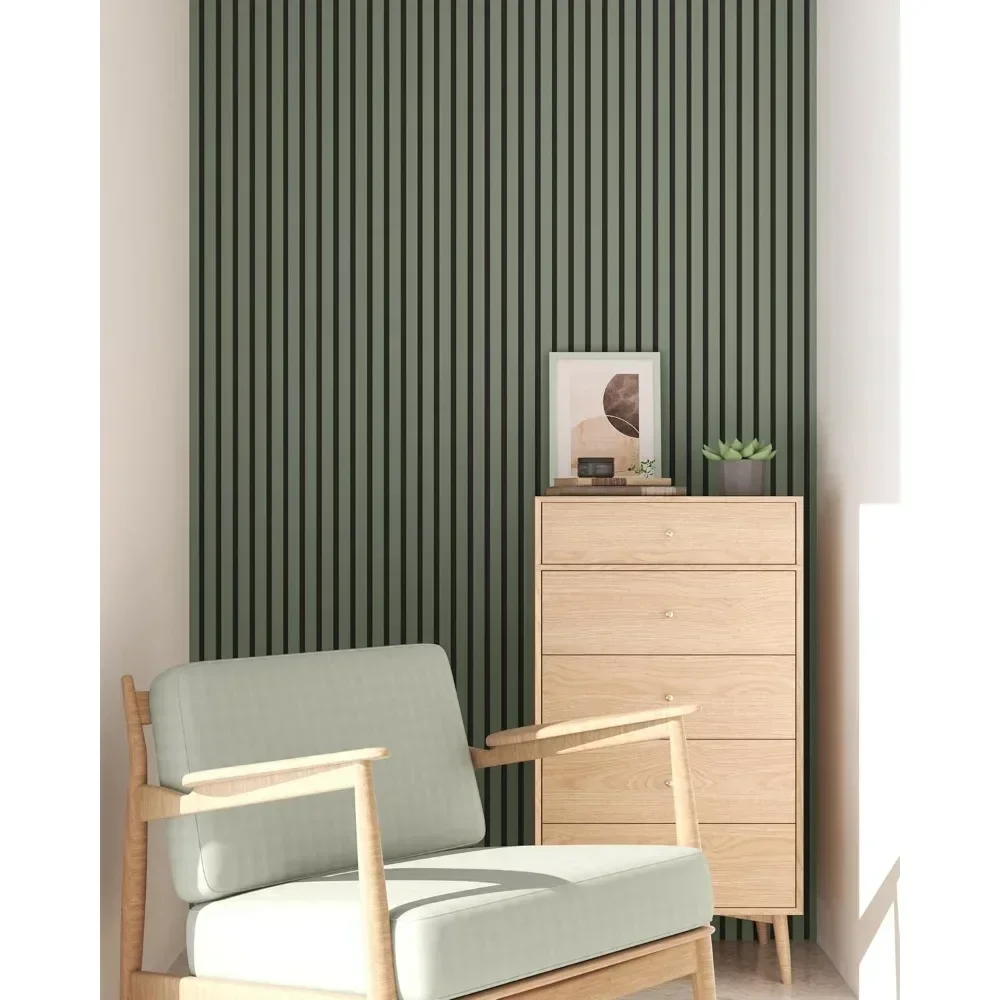 2 Pack - 94” L x 12.6” W Soundproof Acoustic Wood Wall Panels, 3D Slat Paneling, Decorative Panels for Walls and Ceilings