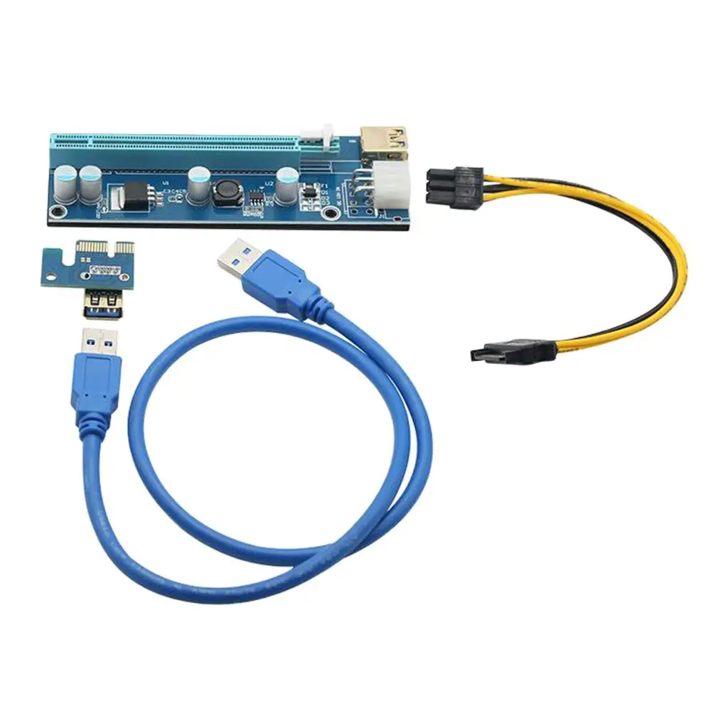 

freneci 60cm Riser PCI-E Riser Card 009S PCI-E Pcie Express 1x to 16x USB Cable