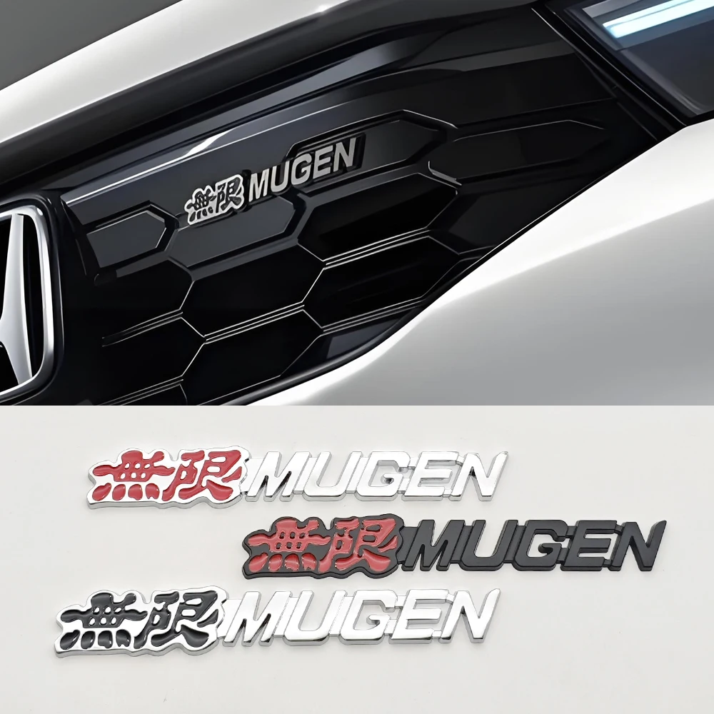 3D Metal Car Badge Mugen Logo Front Grill Emblem Rear Trunk Sticker Decal For Honda Accord Civic CRV HRV City Jazz Accessories
