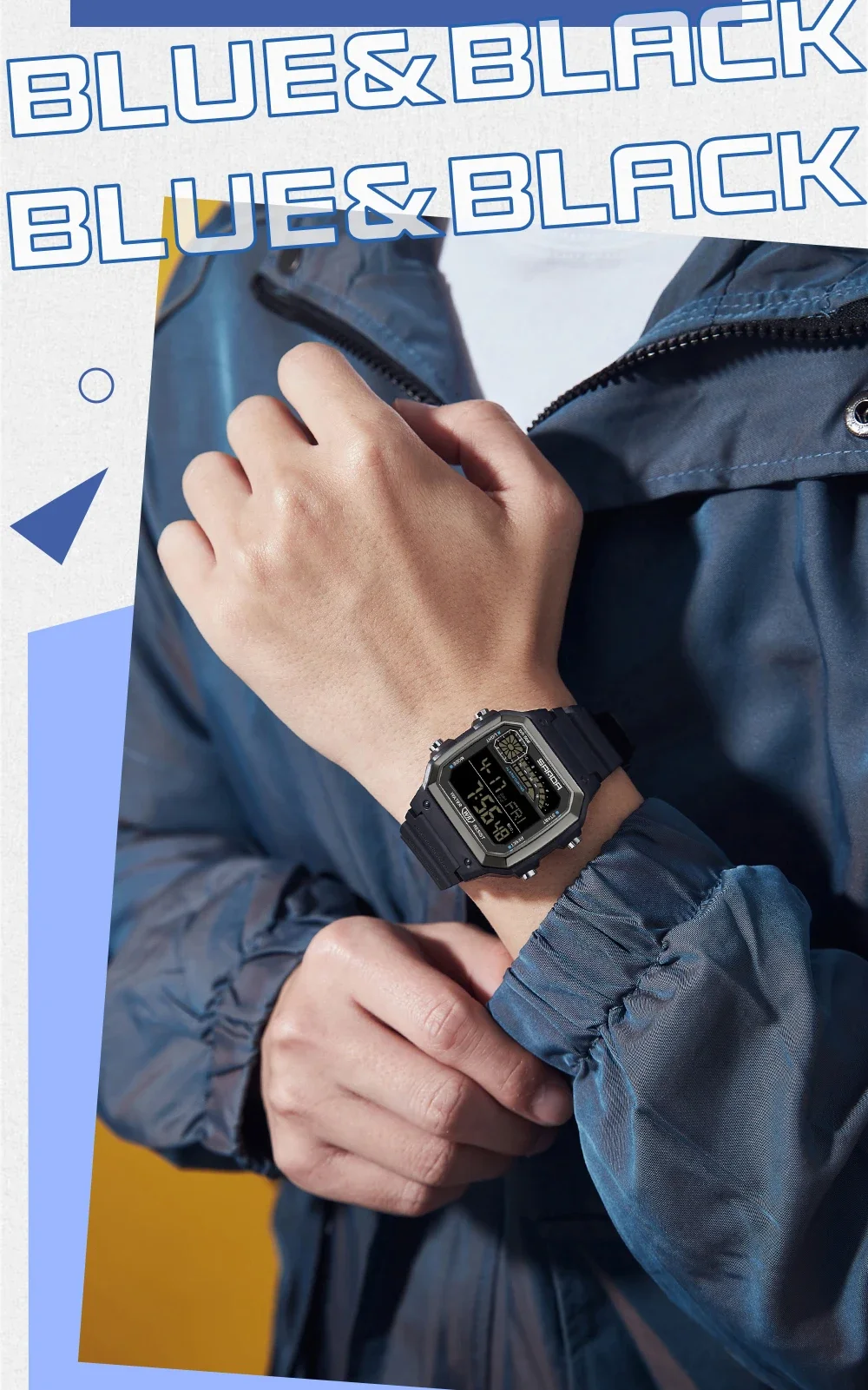 FeiWen Uomo Fashion Lusso Sport Orologi LED Elettronico Allarme Cronometro Outdoor Multifunzione Casual Cool Digitale Acciaio Inox Orologio da Polso Ragazzo (Argento