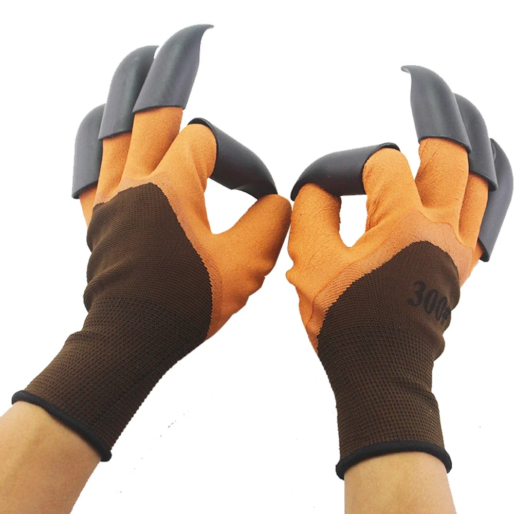 Gadgets  Work Flower Planting Digging Outdoor Grass Plastic Garden 8 Rubber With Claws Gloves Waterproof