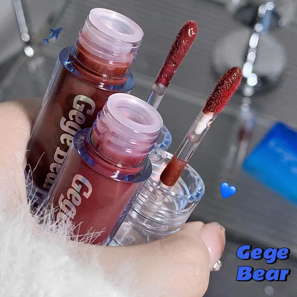 Jelly Mirror pintalabios, brillo de labios, Copa antiadherente, lápiz labial hidratante, oso Gege, larga duración, lápiz labial, lápiz labial, I6L5