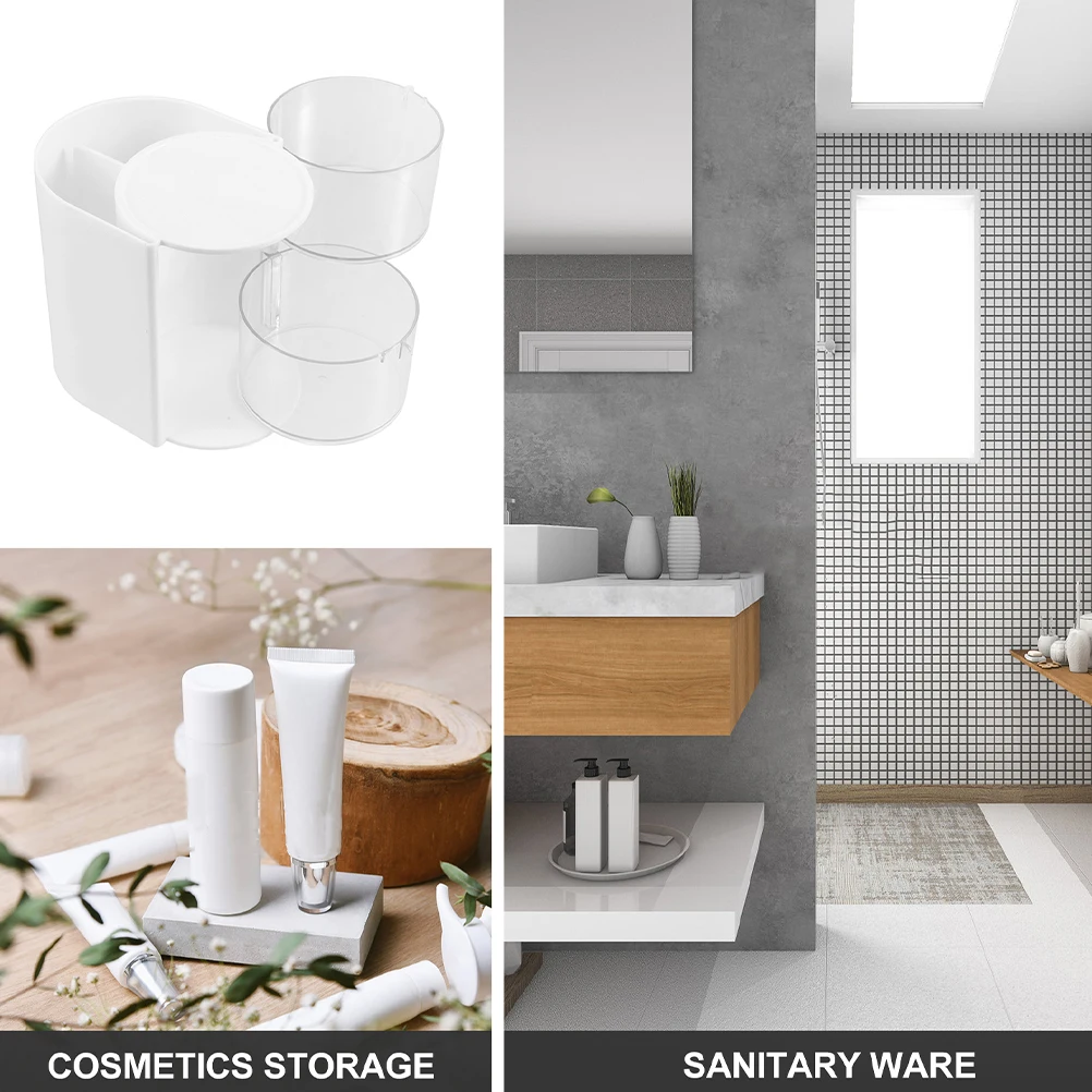 Multilayer Rotating Makeup ganizer Storage Box for Brushes Eyebrow Pencil Holder Bathroom Vanity Countertop Clear Display