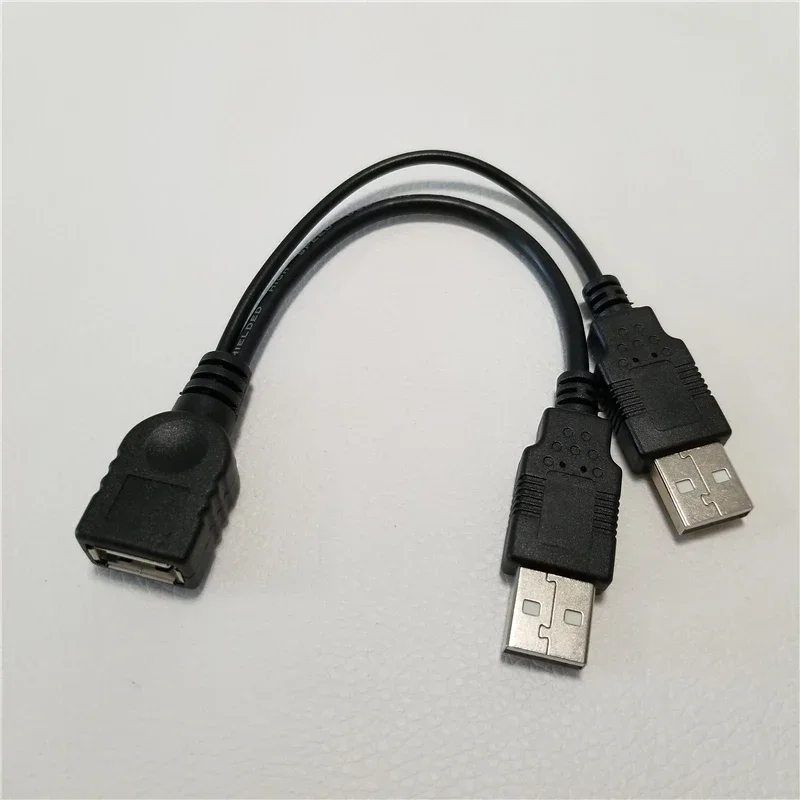 

Dual 2 Port USB 2.0 Data + Power A Male to Female Y Splitter Adapter Cable Cord 15cm for Portable HDD SSD Enclosure