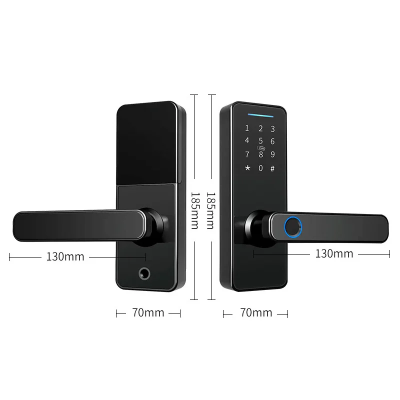 Tuya ttlock eletrônico fechadura da porta inteligente com impressão digital biométrica/cartão inteligente/senha/chave de desbloqueio/usb de