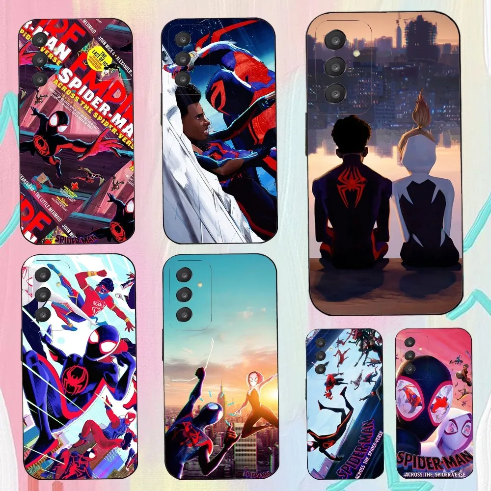 S-Spider Man Across Phone Case For Samsung Galaxy A52 A12 A51 S21 Edge S22ULTRA S23 S20LITE Plus Ultra Black Cover