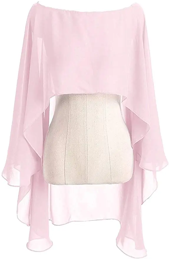 Chiffon Cape Bolero Damen Femme Mariage Chalas Mujer Abend Hochzeit Brautjacke Wraps Accessoires Peleryna Umhang Boda Schal – Detail 11
