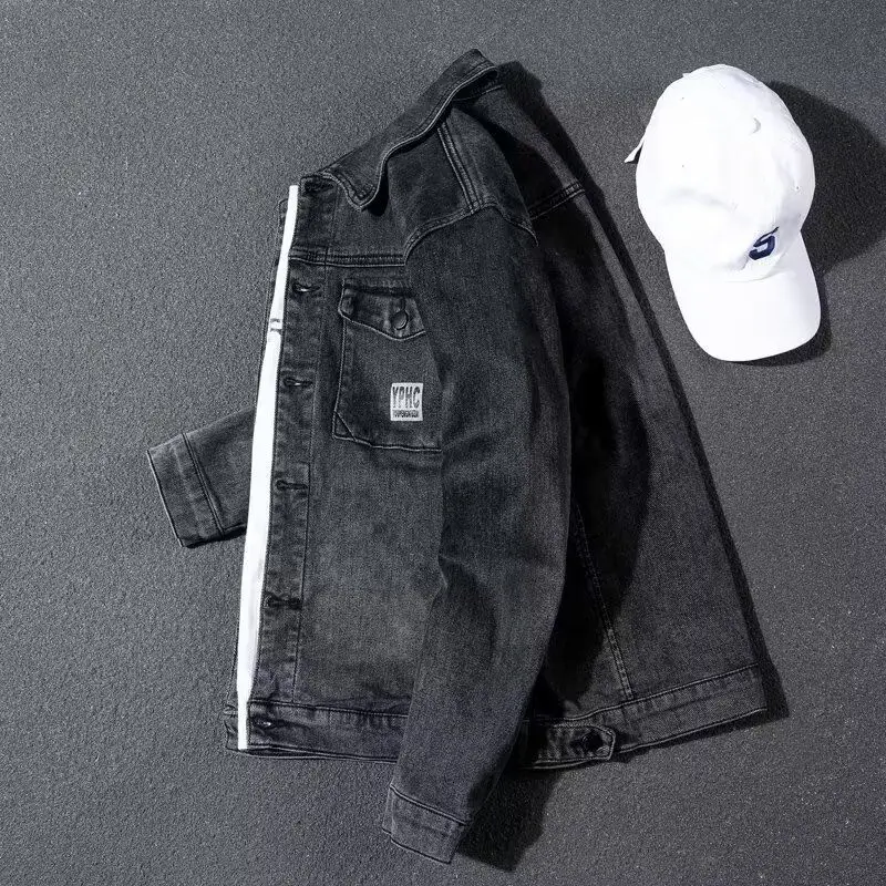 

Spring Autumn Loose Fit Men's Jaet Trendy Street Sle Harajuku Korean Version Casual Haome Outerwear Polyester Material