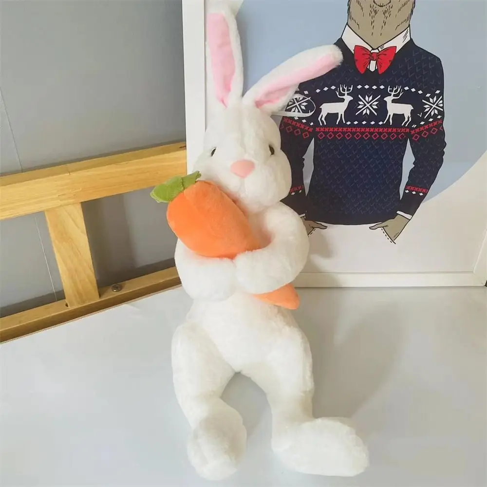 Cuddle Sitting Bunny Rabbit Plush Toys Hugging Carrot Simulation Stuffed Rabbit Doll Stuffed Animal Sitting Room Decor