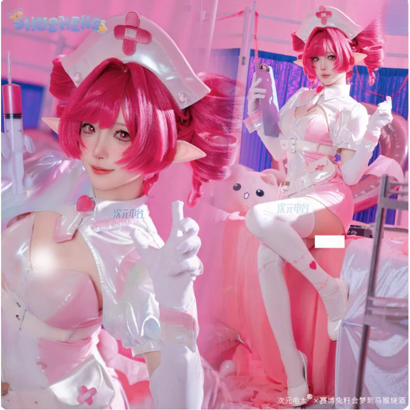 

Buro Cosplay Costume Anime Muse Dash Bloody descendants Leather dress hat socks gloves wings Halloween handguard Woman uniform