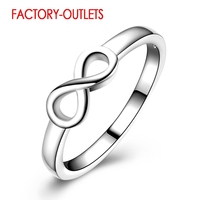 Genuine 925 Sterling Silver Infinity Ring Romantic Symbol Fashion Jewelry Best Gifts For Women Girls Wedding Engagement