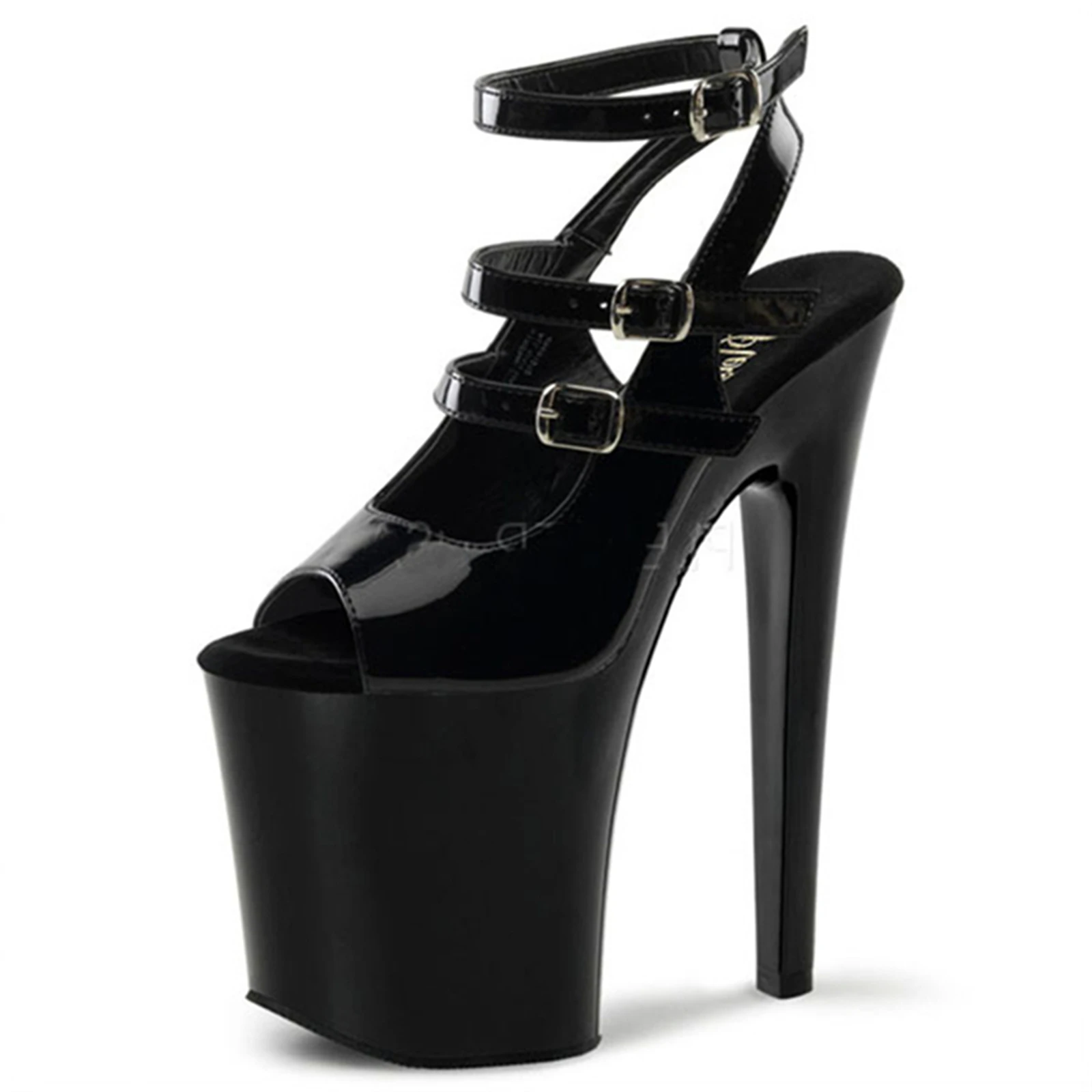 20CM Dungeon Domination Heels - Quick-Release Battle Straps | Nightclub Dominator & Fetish Gear
